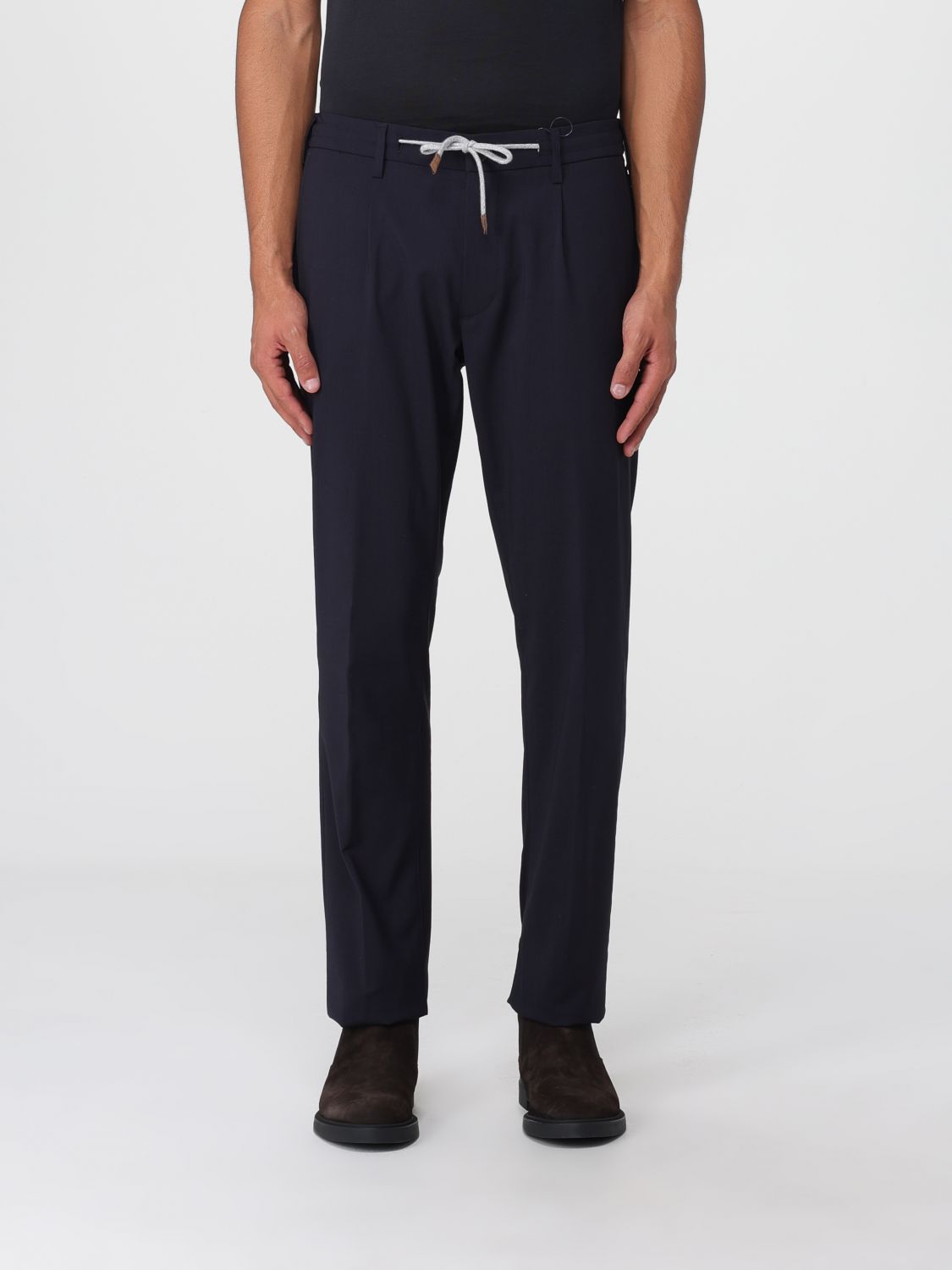 Drawstring-waist tapered trousers - Grey
