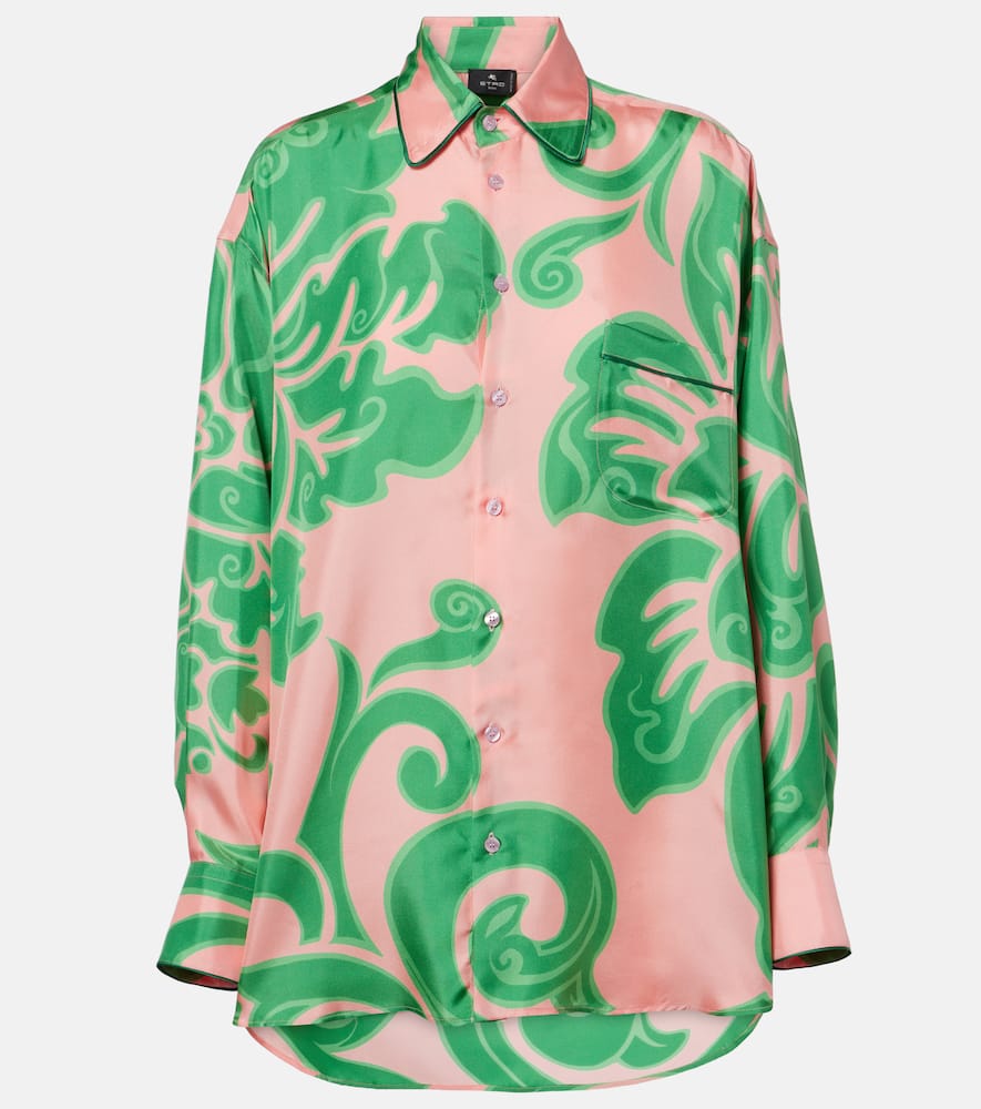 Printed silk blouse