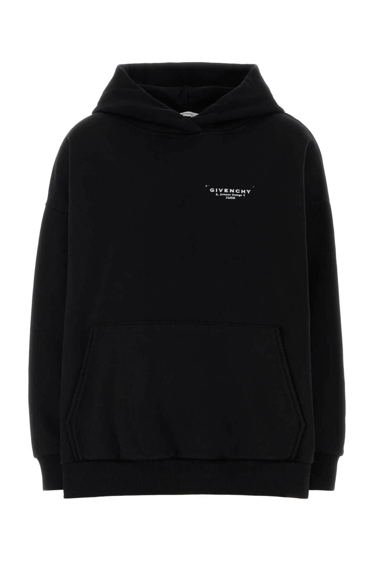 Logo-Embroidered Cotton Hoodie — Black