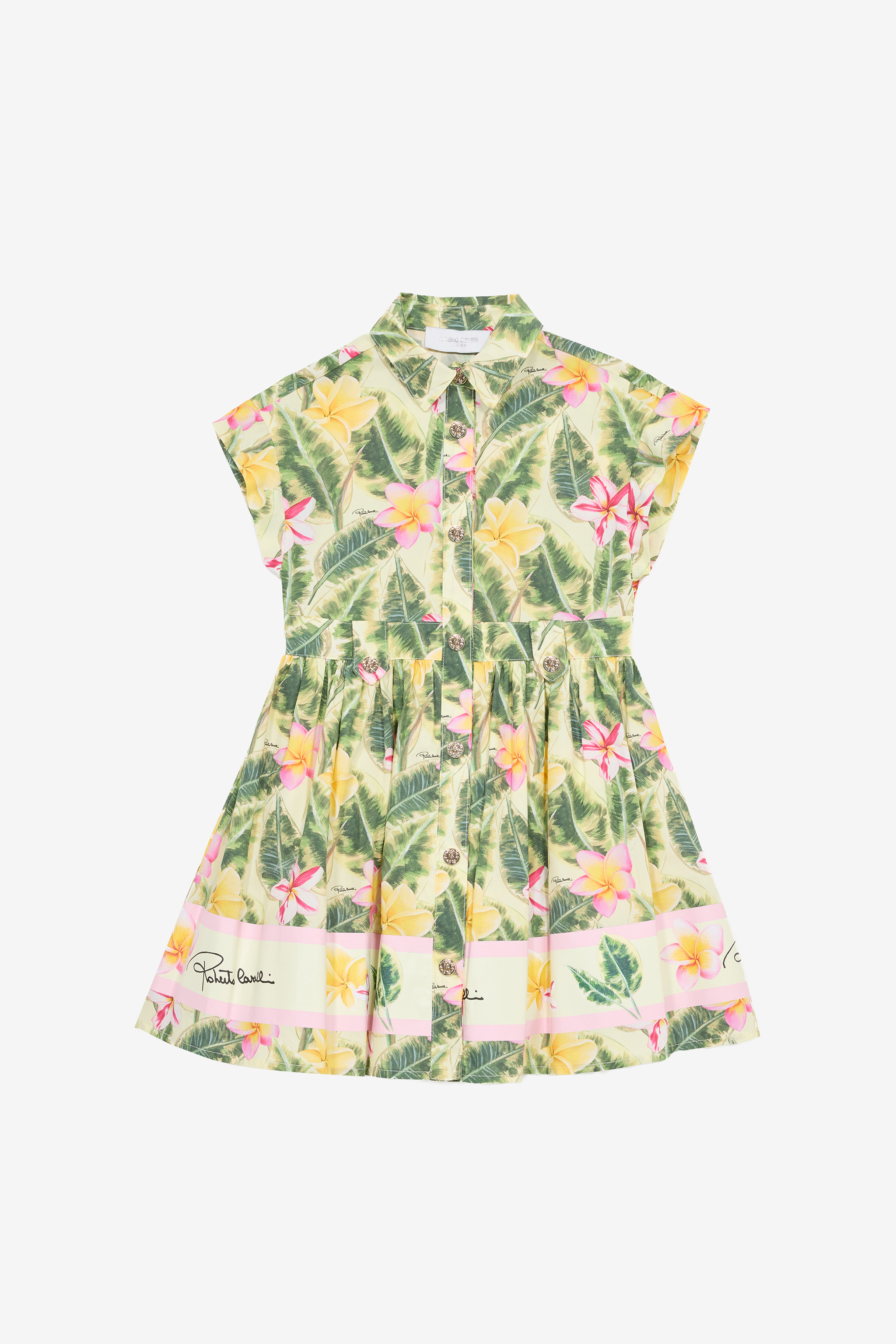 Dress With Leaf And Flower Print - Female Girls (4