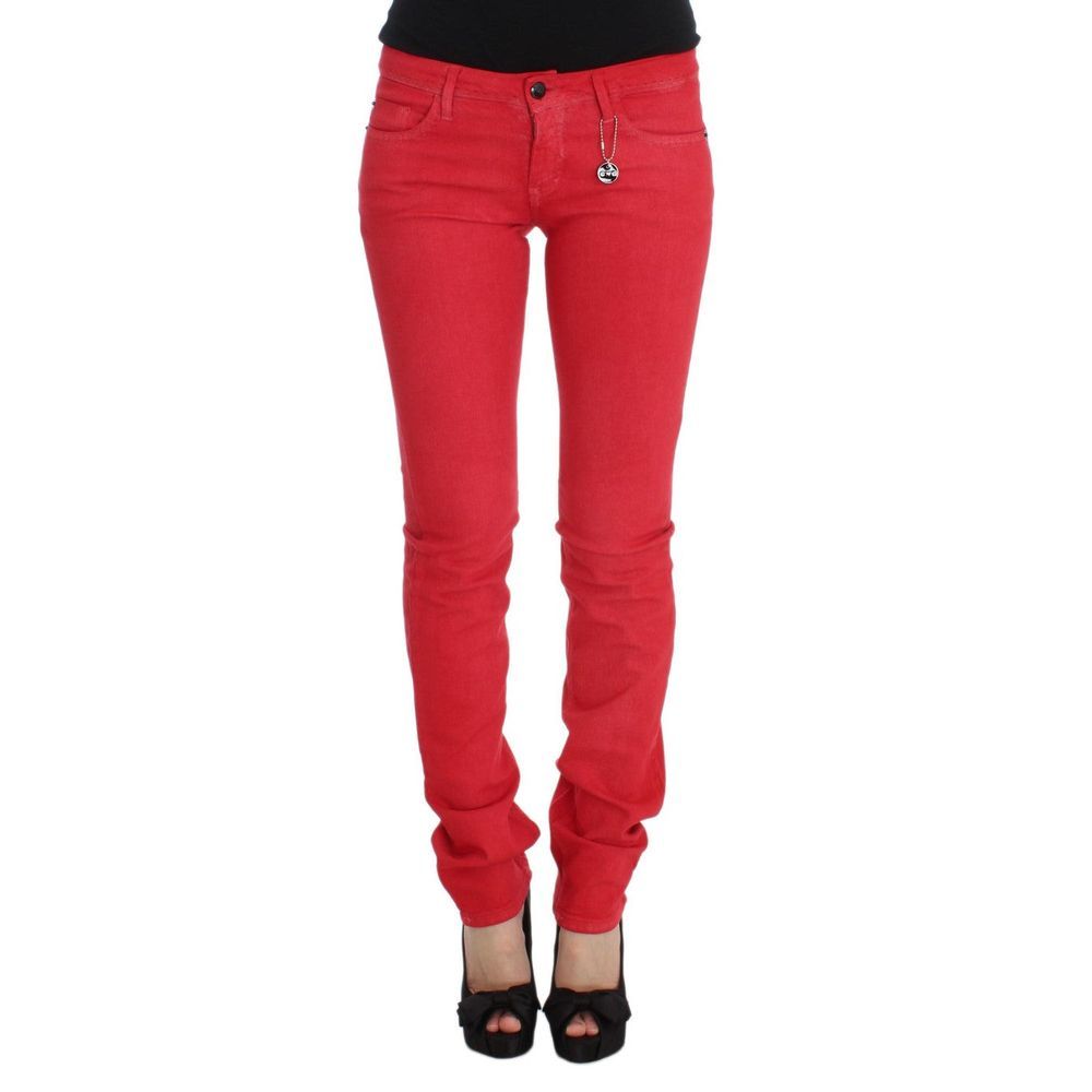 Cotton Skinny Jeans — Red