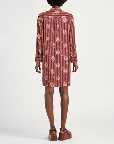 Woman Midi dress Brick Size 10 Cotton, Polyester