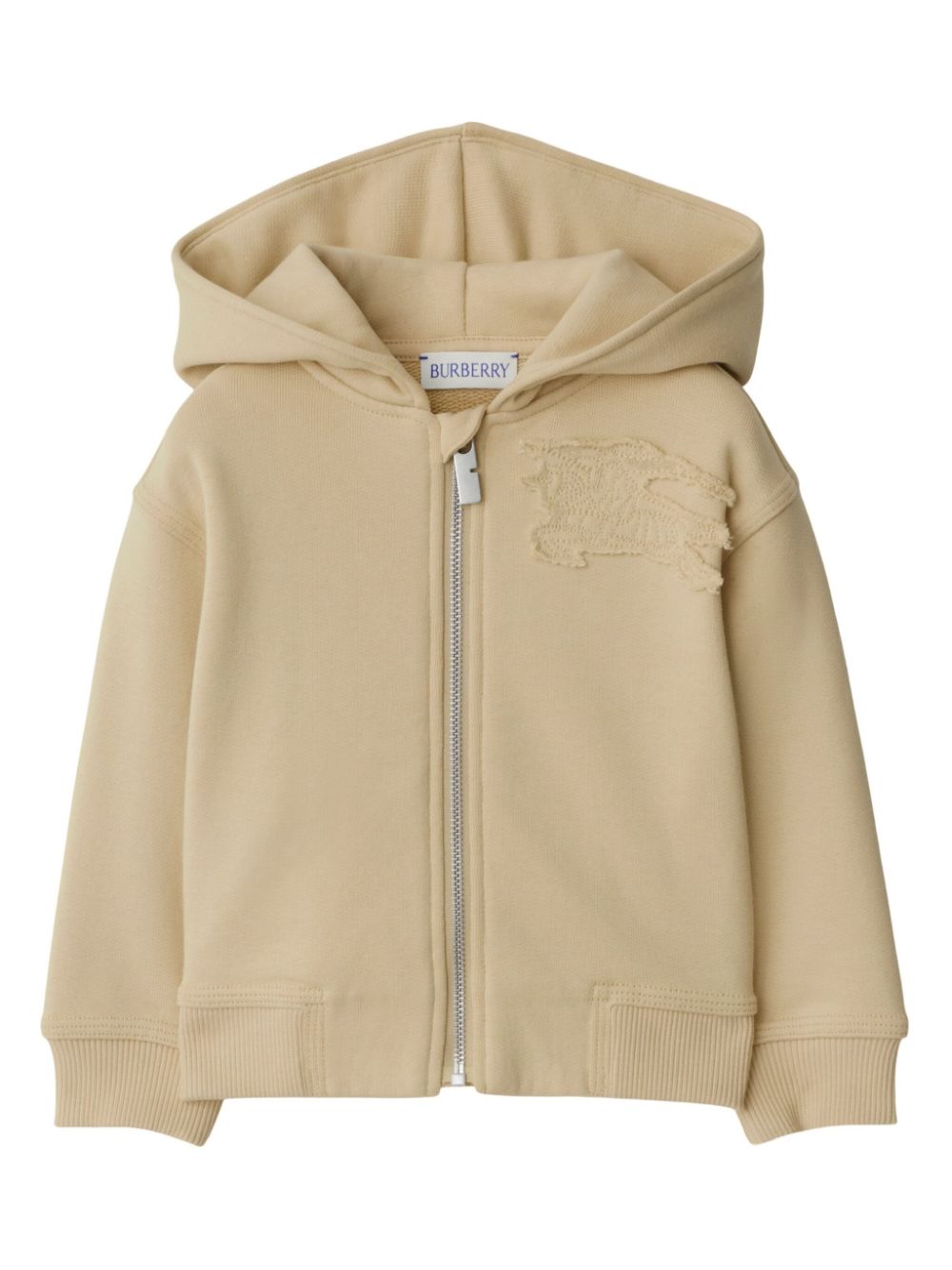 Equestrian Knight zipped cotton hoodie - Neutrals