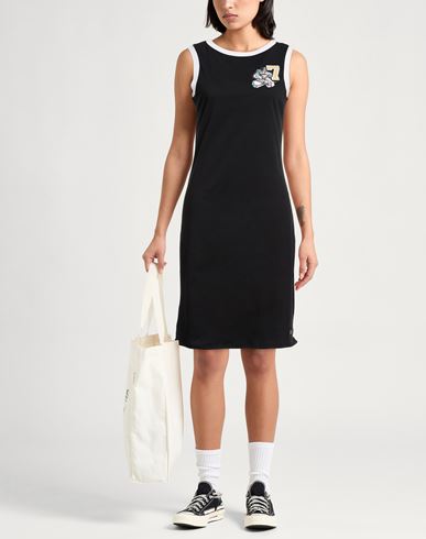 Woman Midi dress Black Size XL Cotton, Polyester, Elastane