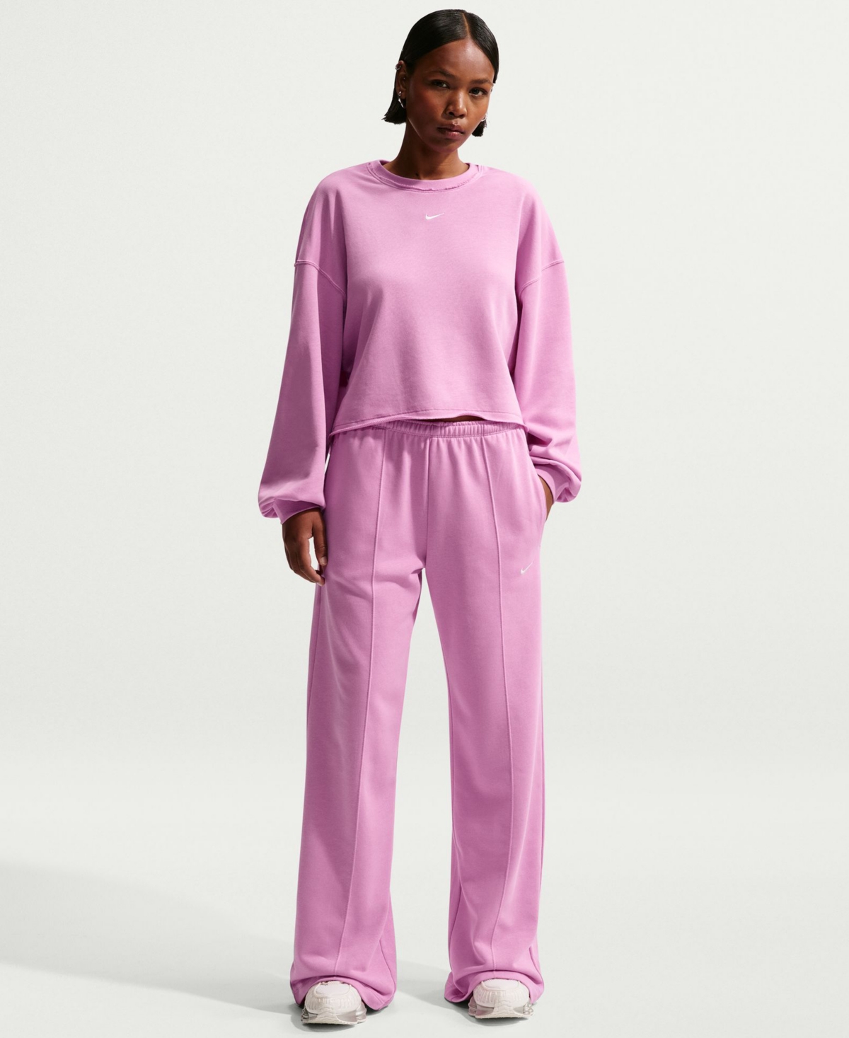 Women's Mid-Rise Open-Hem Pants - Light Magenta/lt Magenta/sail