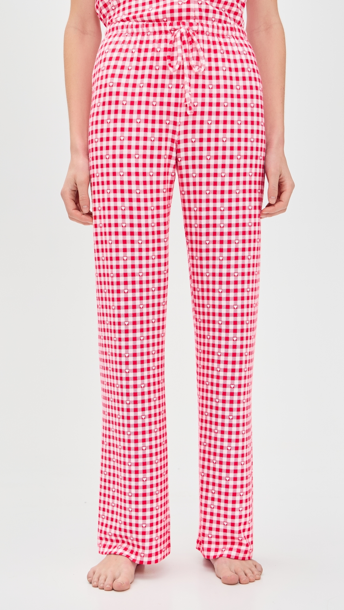 So Sweet Gingham Pants Kiss Me Red