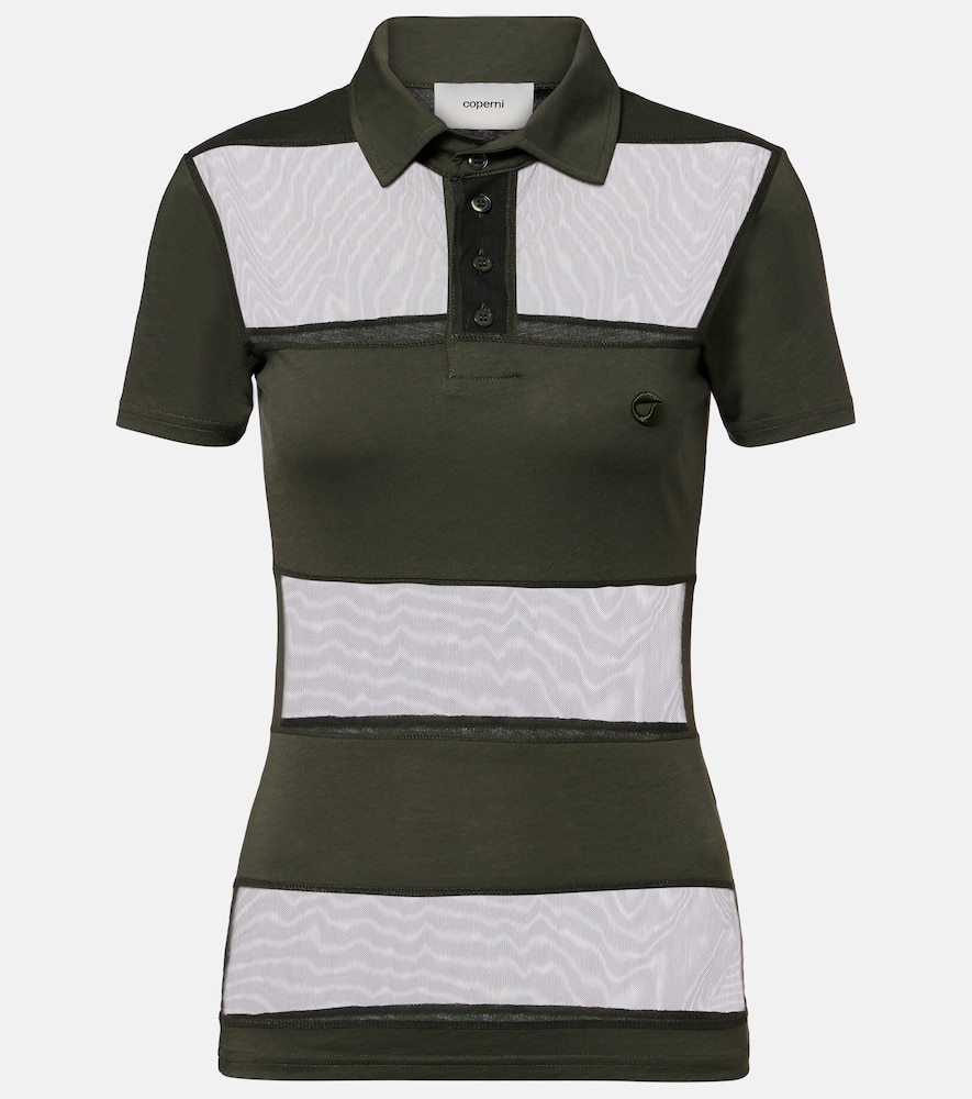 Paneled cotton-blend crop top