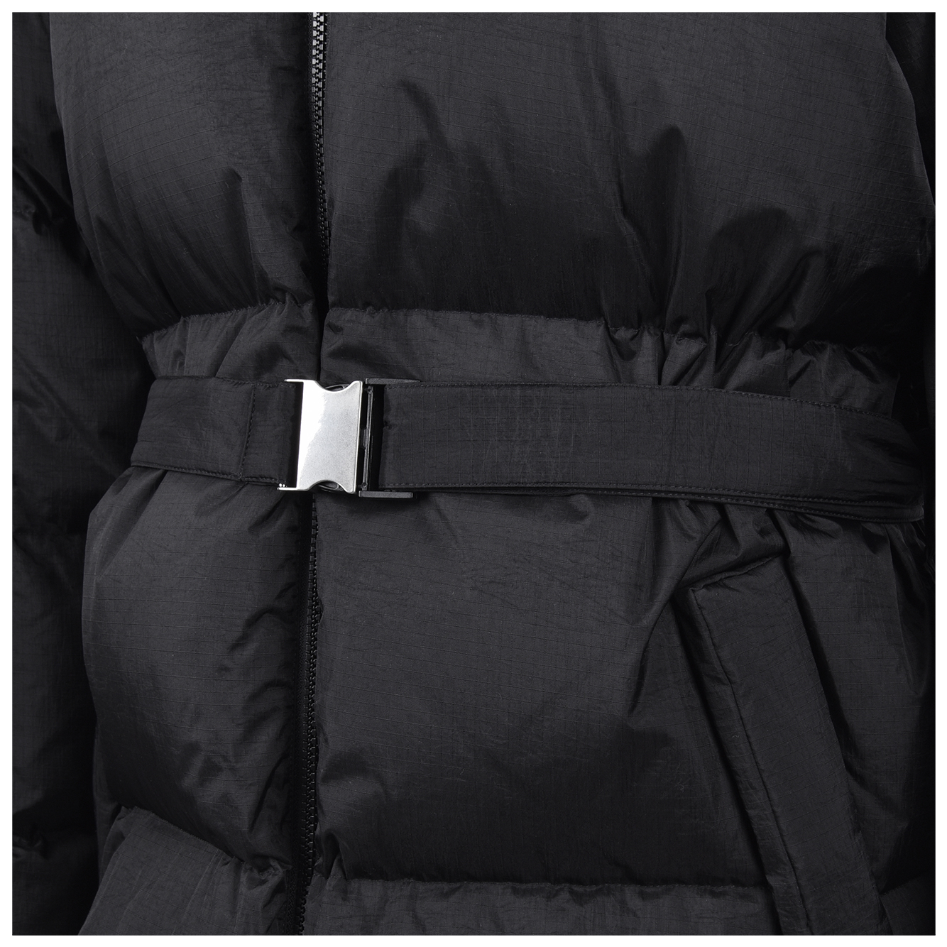 Belted Full Zip Down Jacket