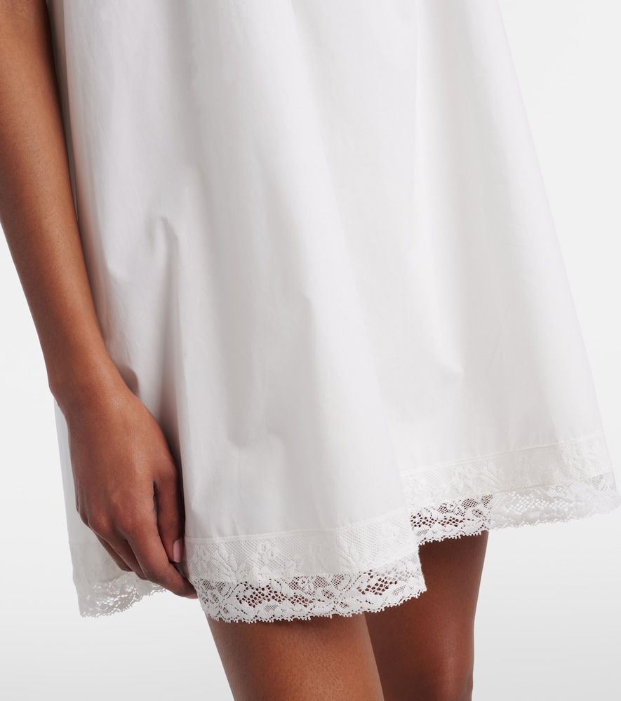 Galle lace-trimmed cotton minidress