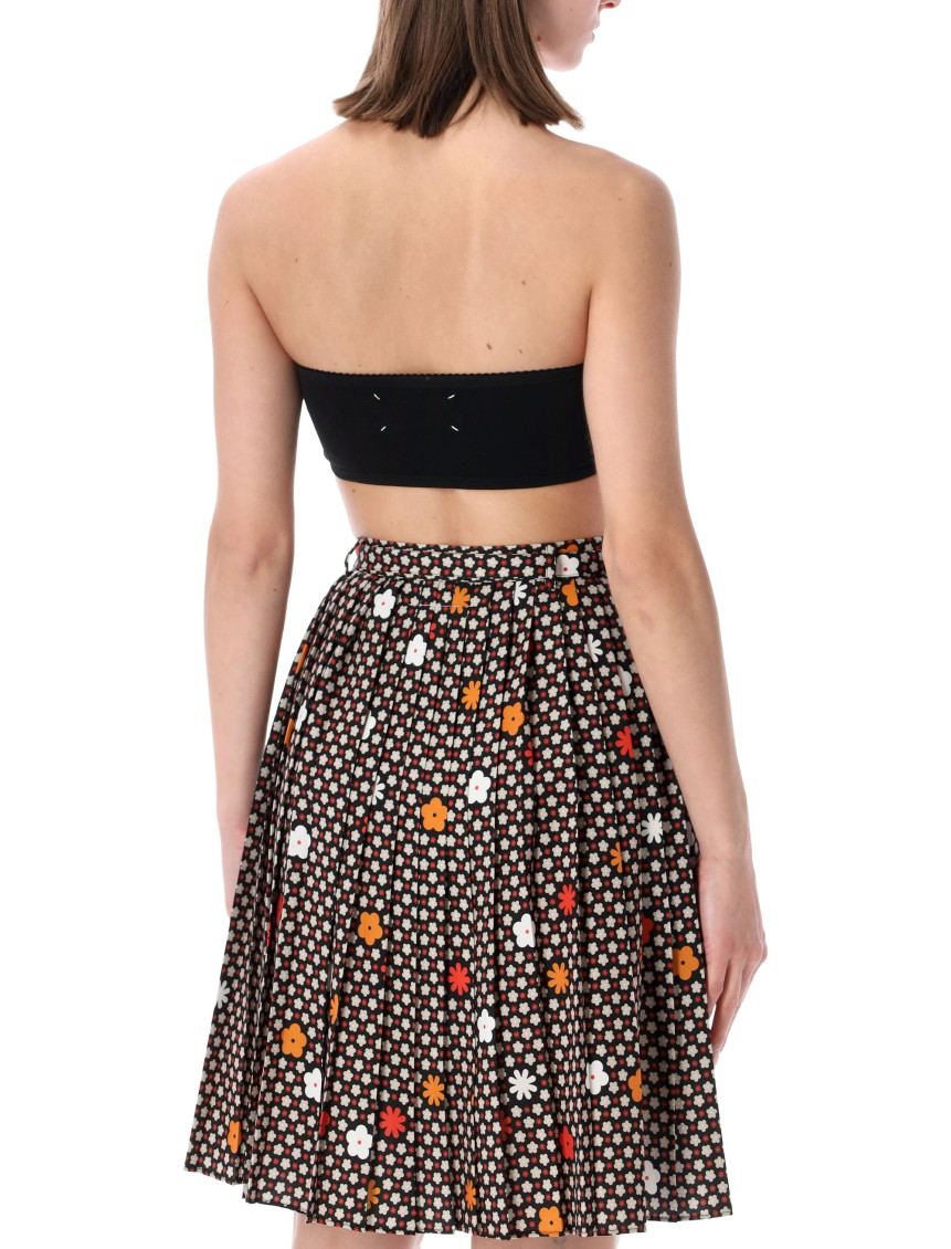 Maison Margiela - floral high waisted pleated midi skirt