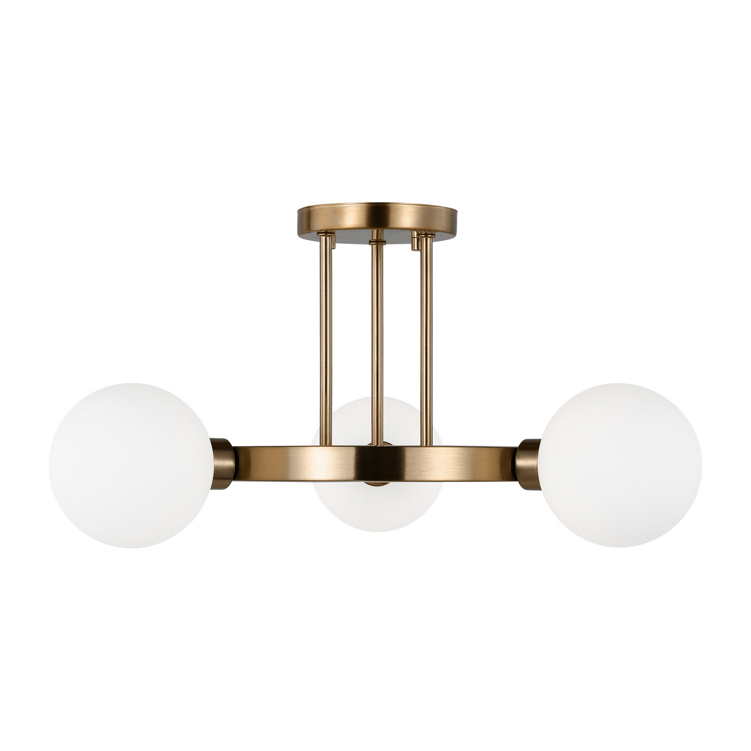 Clybourn 3-Light Semi-Flush Ceiling Light in Satin Bra