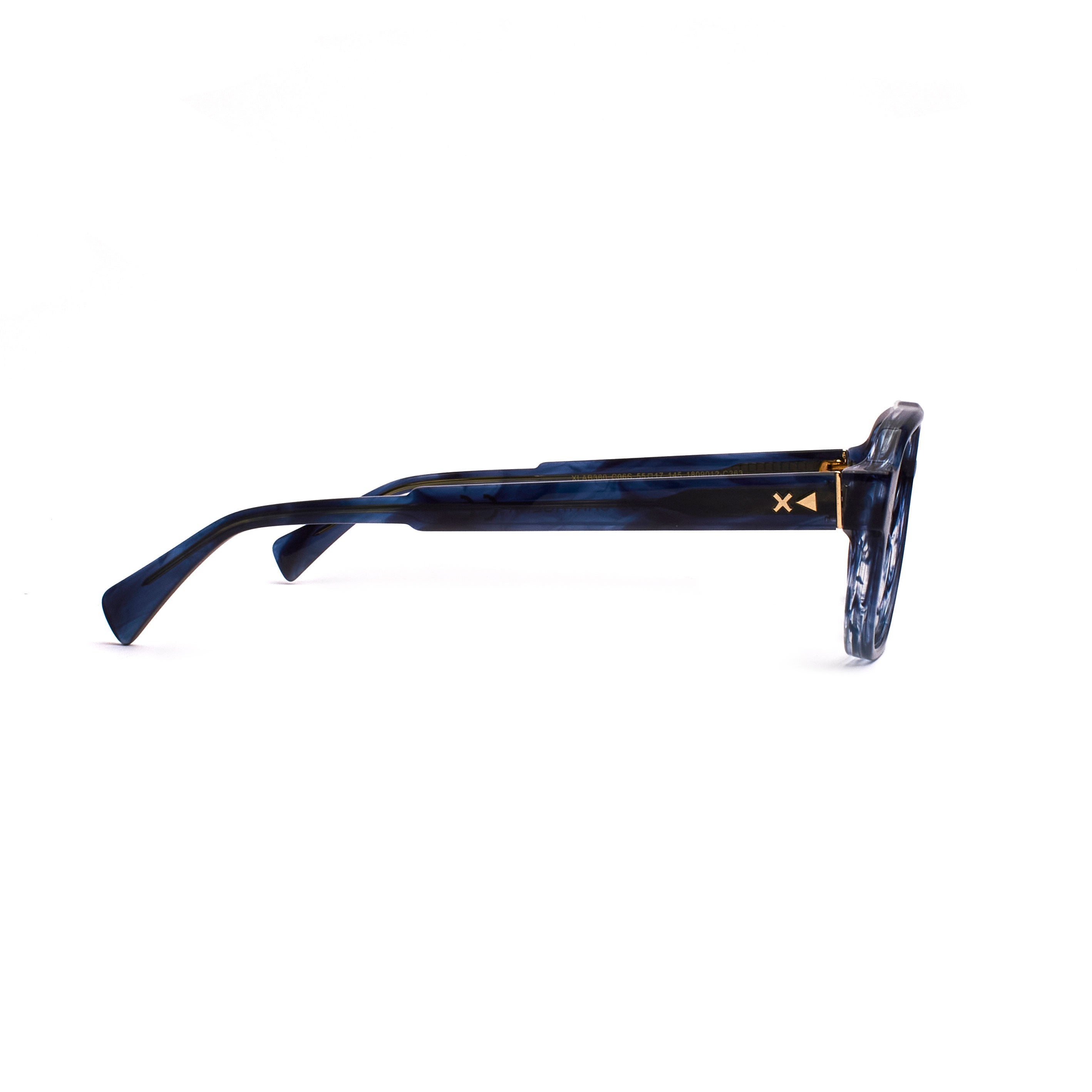 XLAB Unisex Cartagena Montature da vista Acetato Blu striato Squadrata Demo