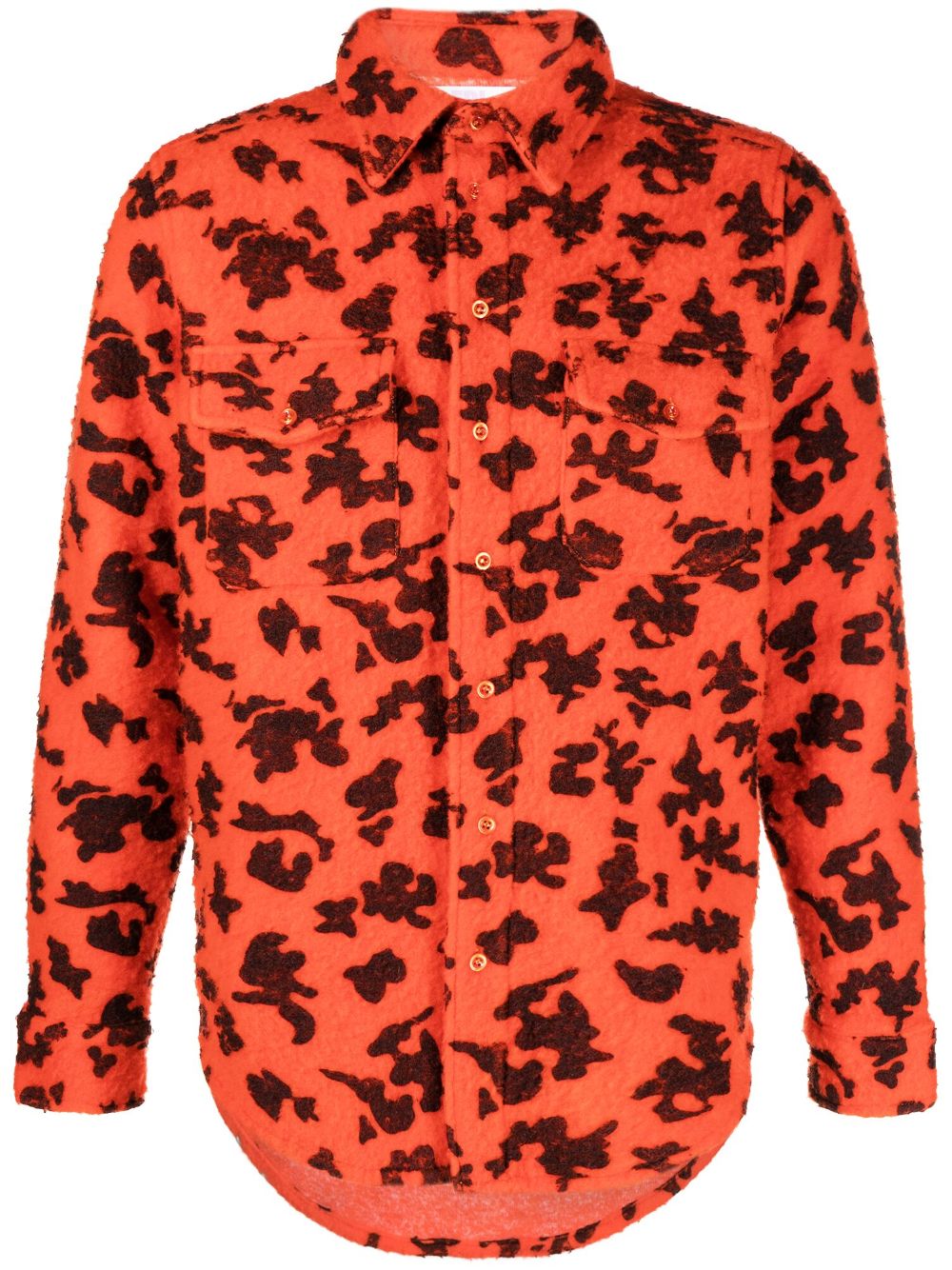 Pilled Work camouflage-print shirt - Orange