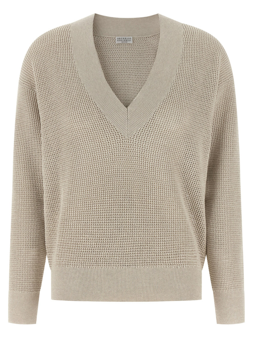 Openwork Sweater Sweaters And Cardigans Beige