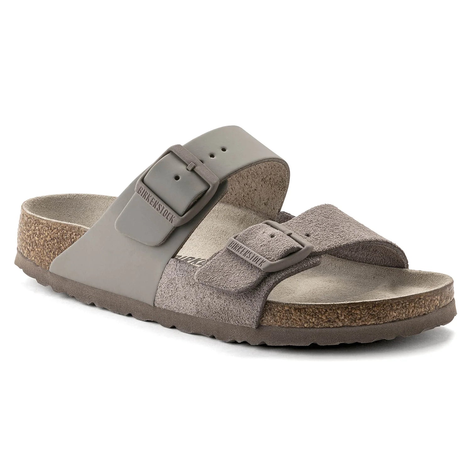 Arizona Split Natural Leather/Suede Grey Taupe Sandals