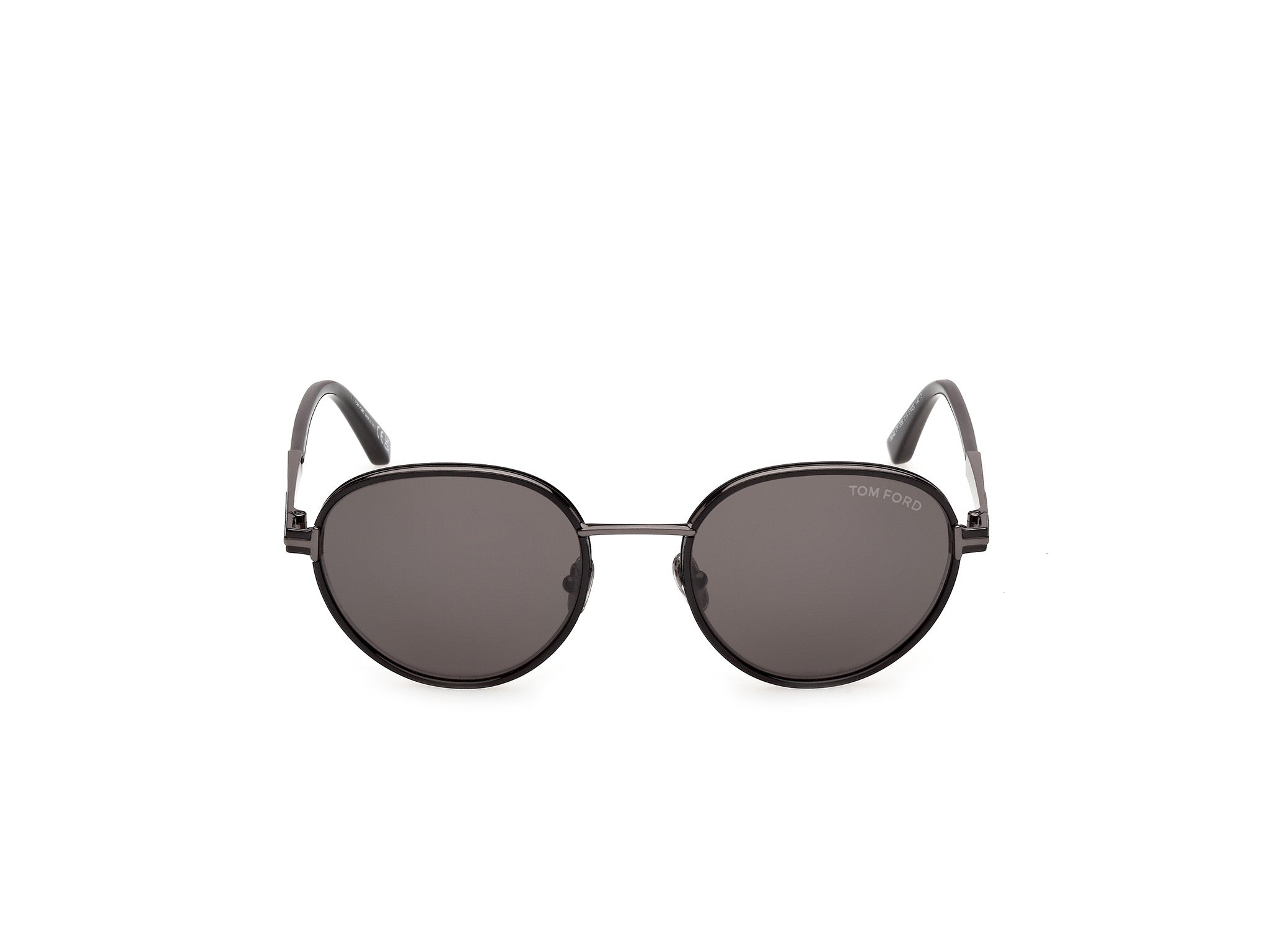 TOM FORD Unisex TOM FORD FT1339 JET-02 01A Sunglasses Metal Black Smoke Round Norma