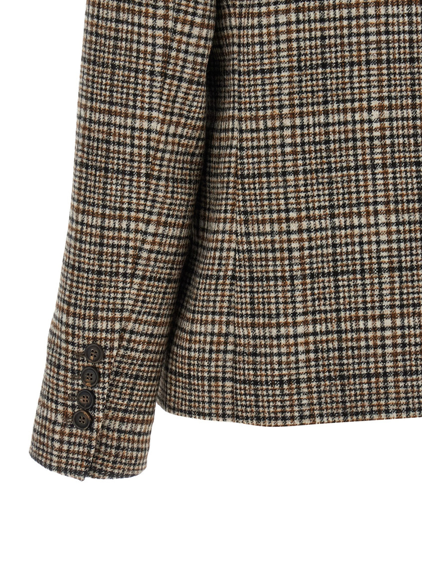 Alpaca And Wool Prince Of Wales Blazer With Monili