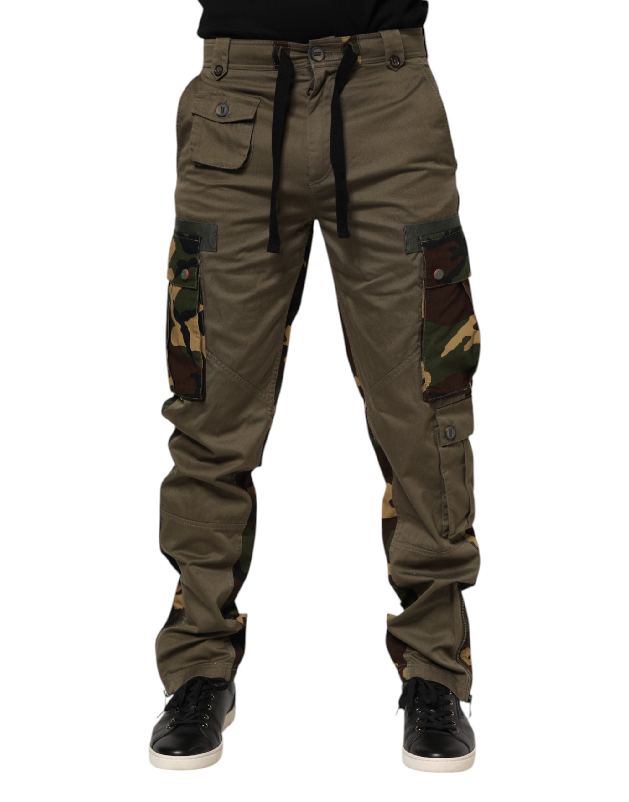 Cotton Camouflage Cargo Pants — Brown