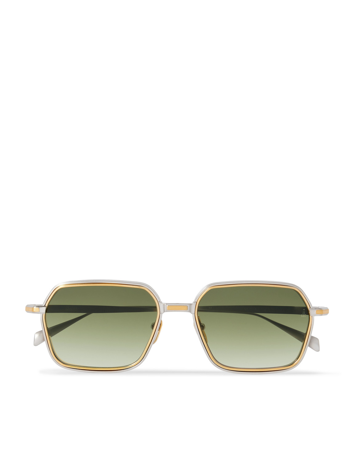 Admiral Rectangular-Frame Titanium Sunglasses