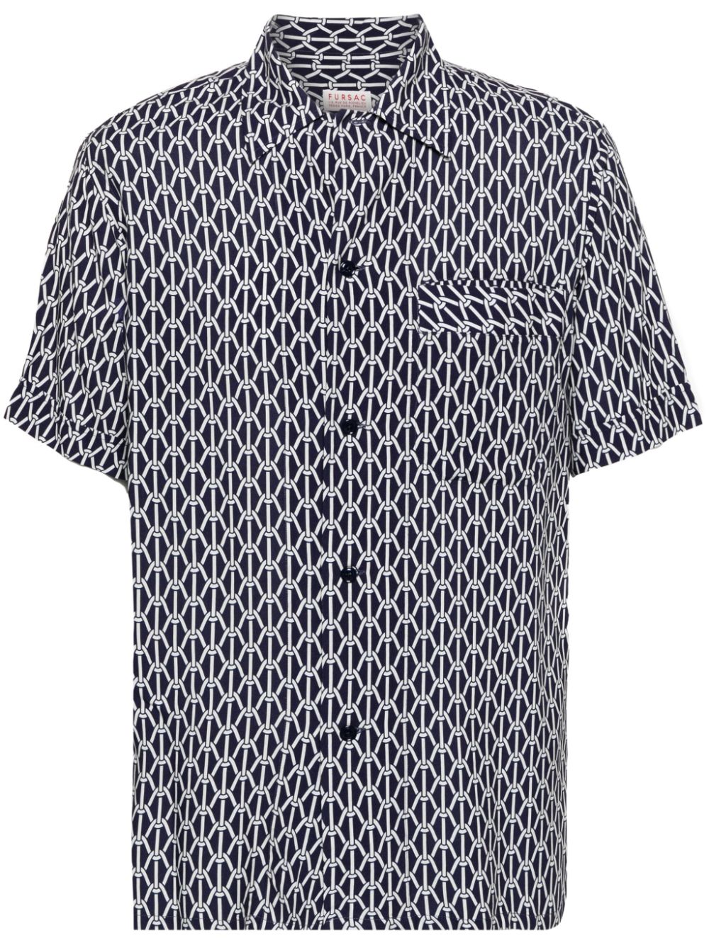 Ropes-print shirt - Blue