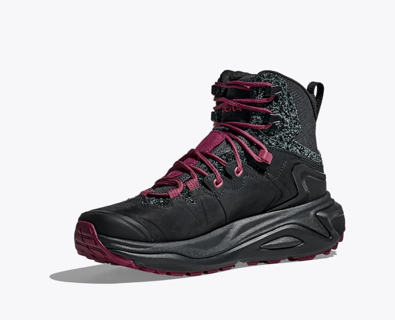 HOKA Elite Terrain System Kaha 3 GTX Shoes in Black/Stone Fruit