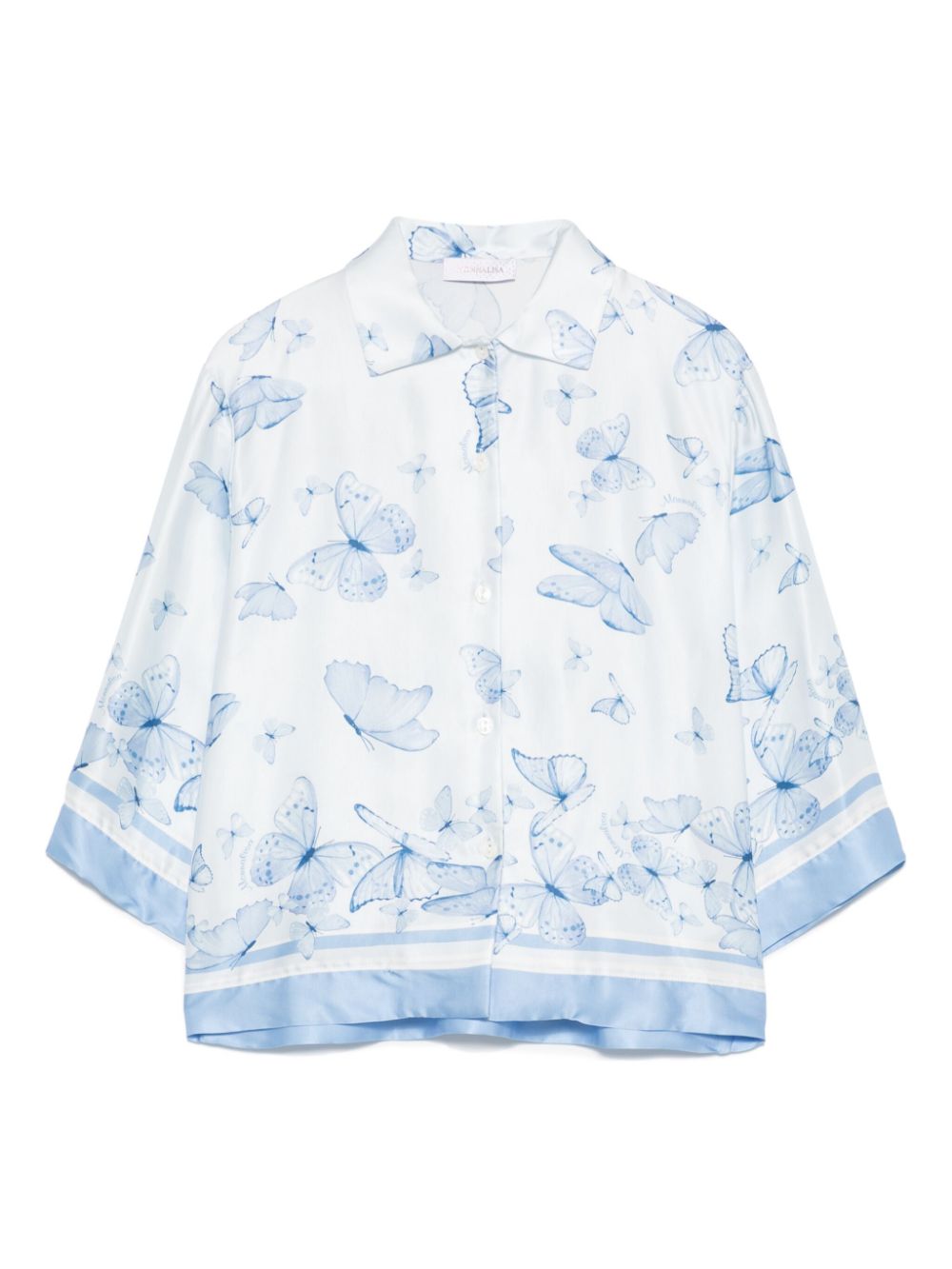 Butterfly-print shirt - Blue