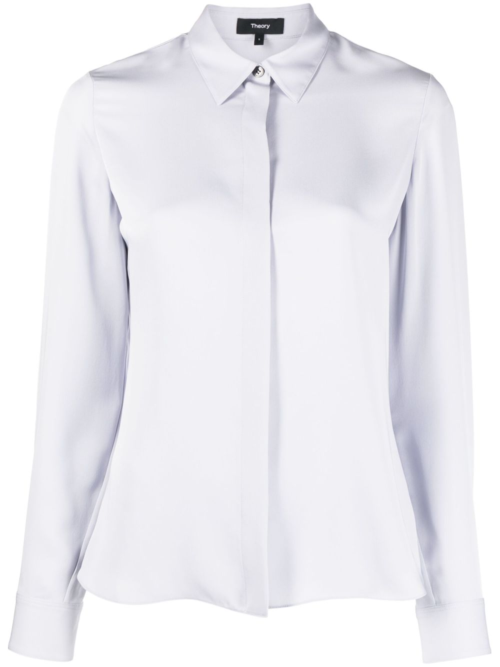 Spread-collar silk shirt - Purple