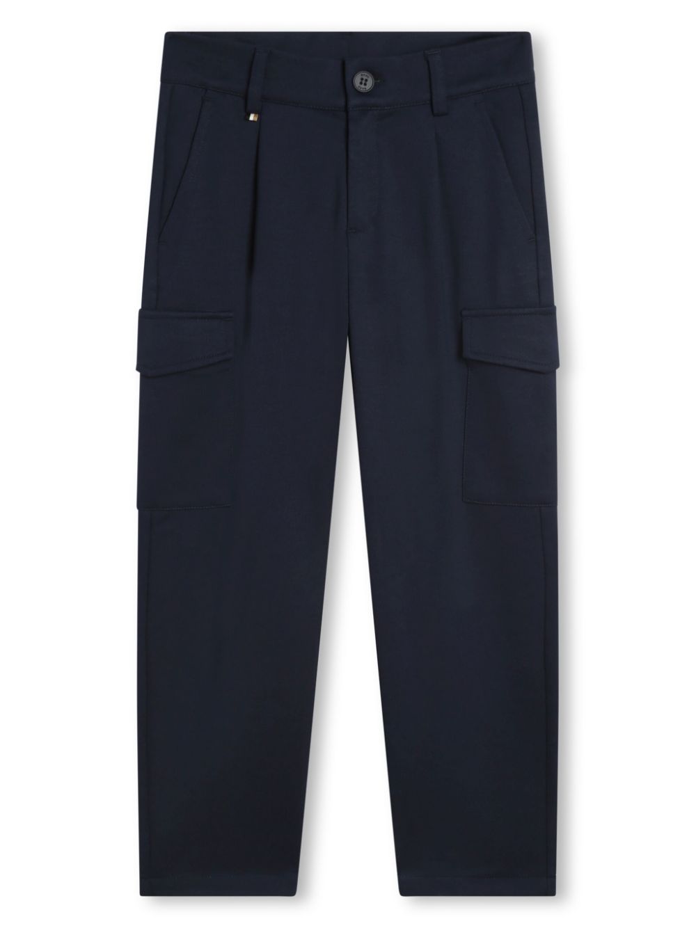 Pleat-detail cargo trousers - Blue