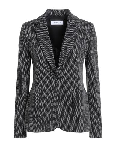 Caractère Woman Blazer Black Size 10 Cotton, Polyester, Elastane