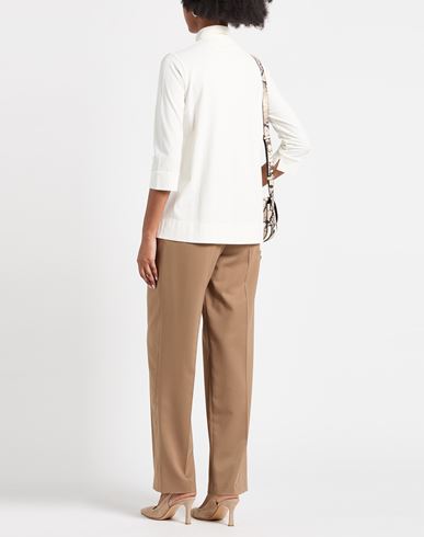 Woman Shirt Cream Size 2 Cotton, Elastane