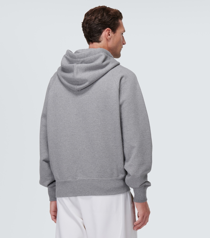 Ami Paris Ami De Caur cotton jersey zip-up hoodie