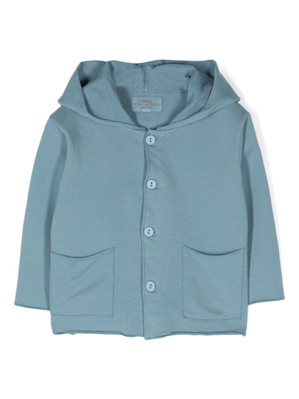 Hooded cotton cardigan - Blue