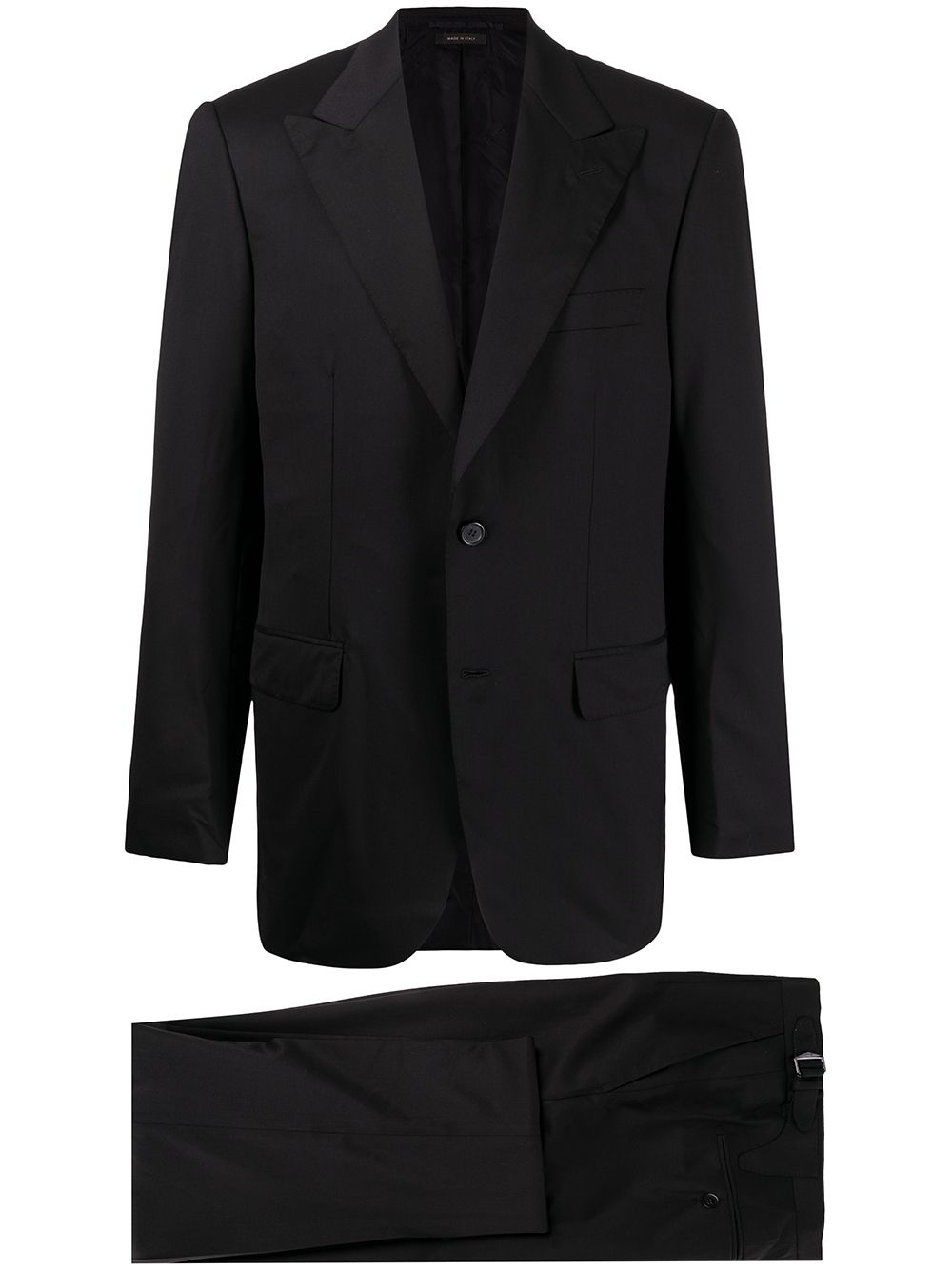 Single-breasted wool blazer - Black