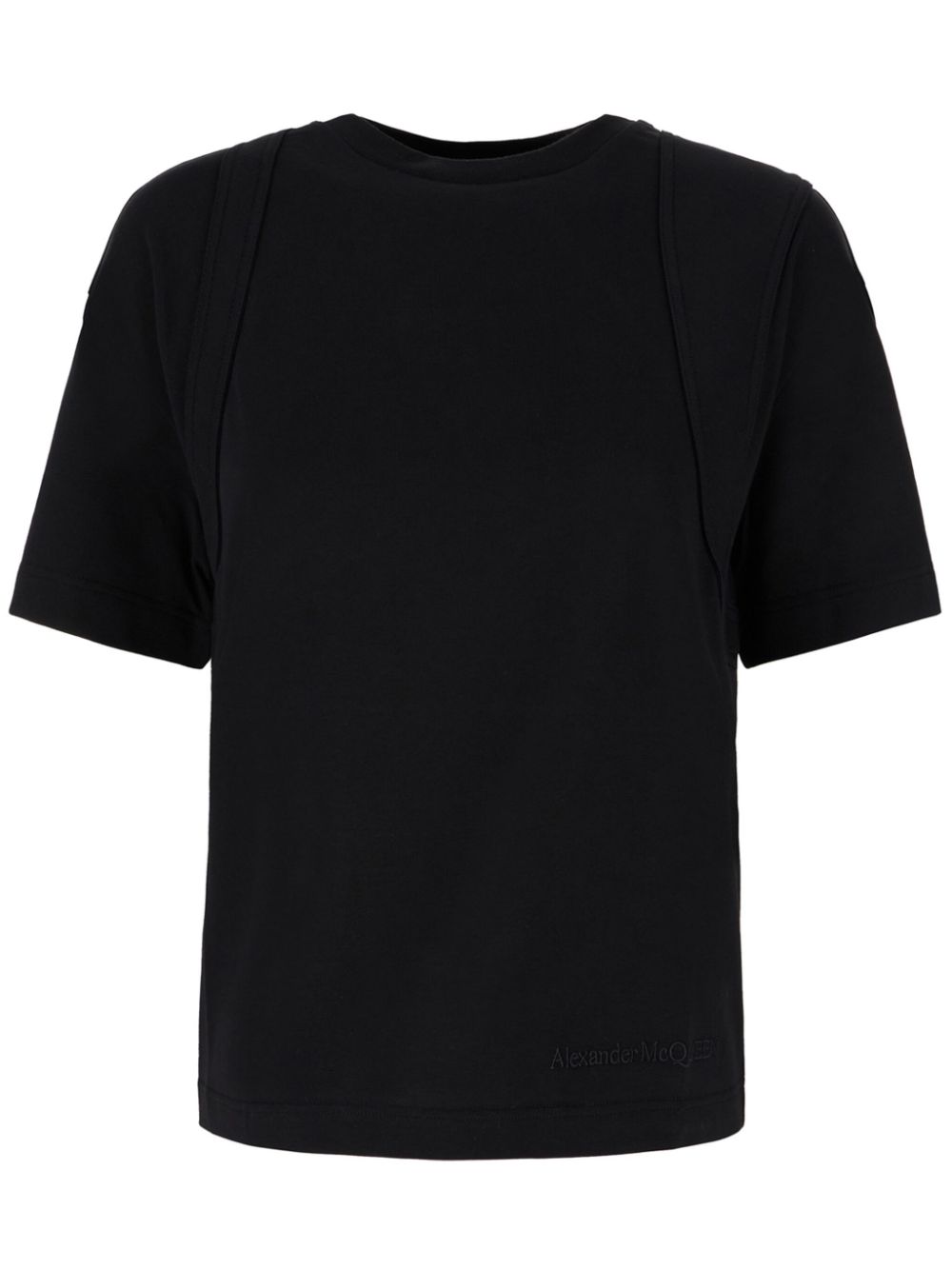 Embroidered-logo t-shirt - Black