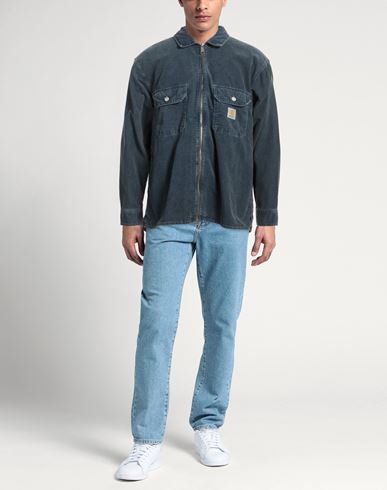 Man Jacket Slate blue Size L Cotton
