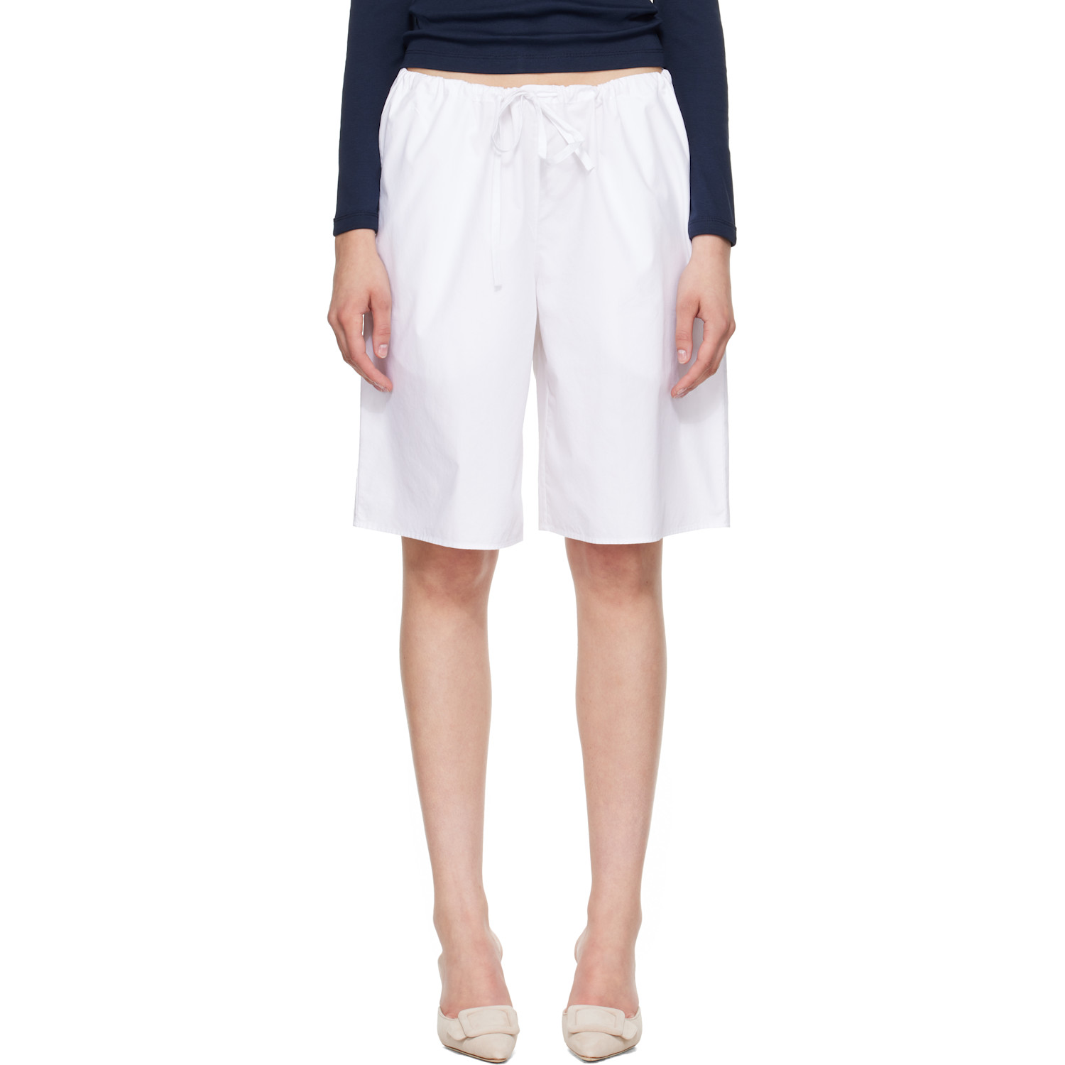 White Josephine Bermuda Shorts