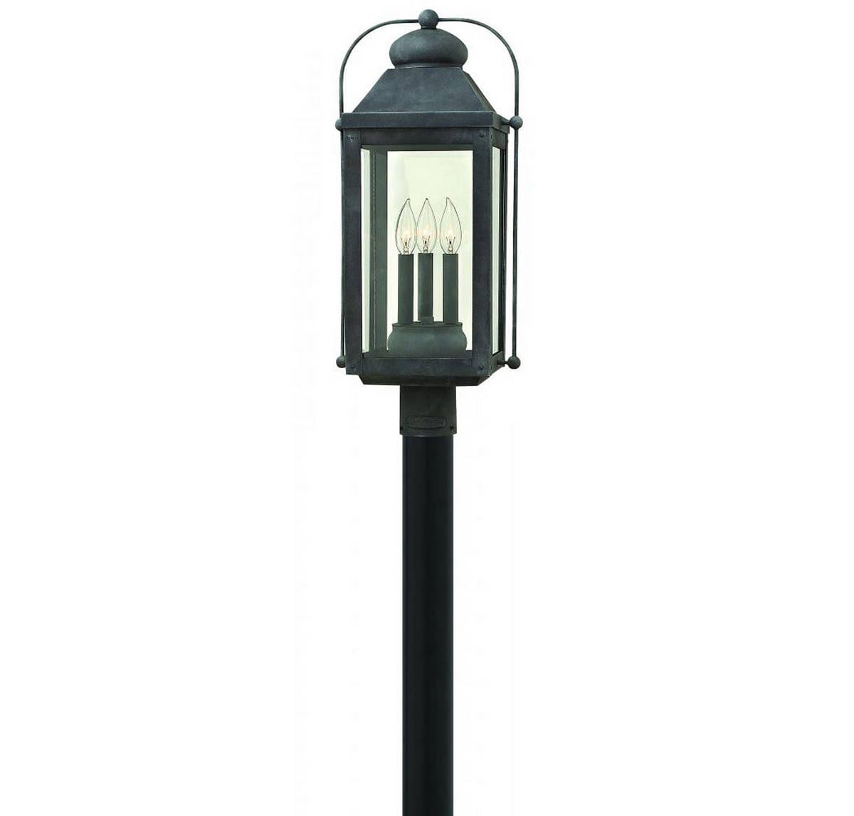 Aged Zinc LED Post Top Pier Mount from the Anchorage Collection