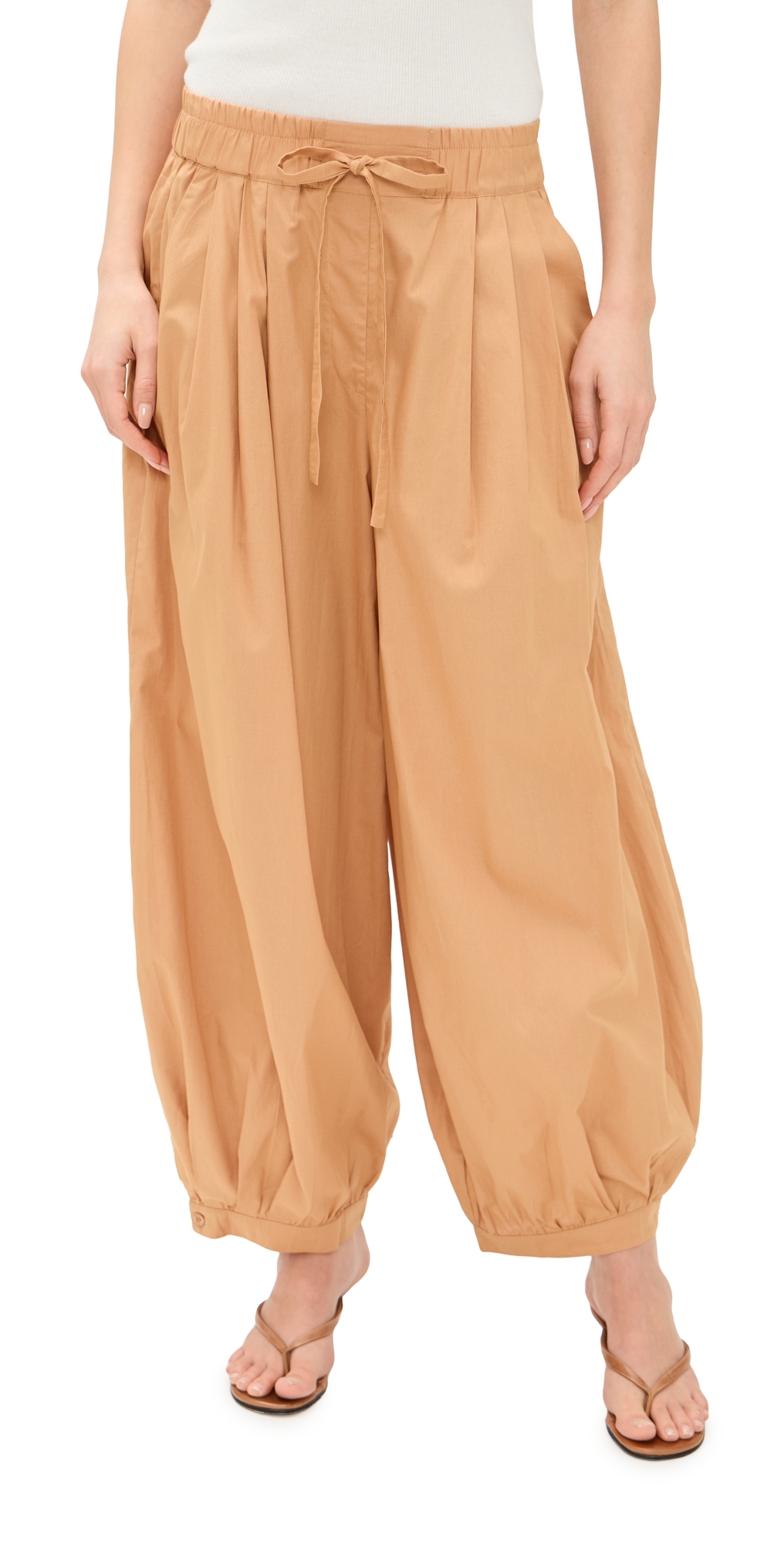 Tie Front Balloon Pants SUMMER BEIGE
