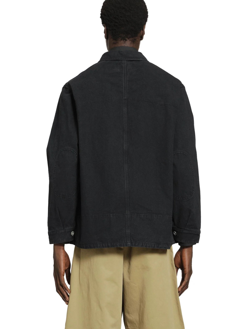 Black Relaxed Solid Overshirt