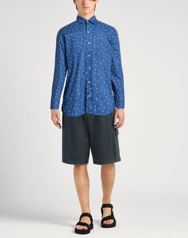 Man Shirt Slate blue Size 16 Cotton