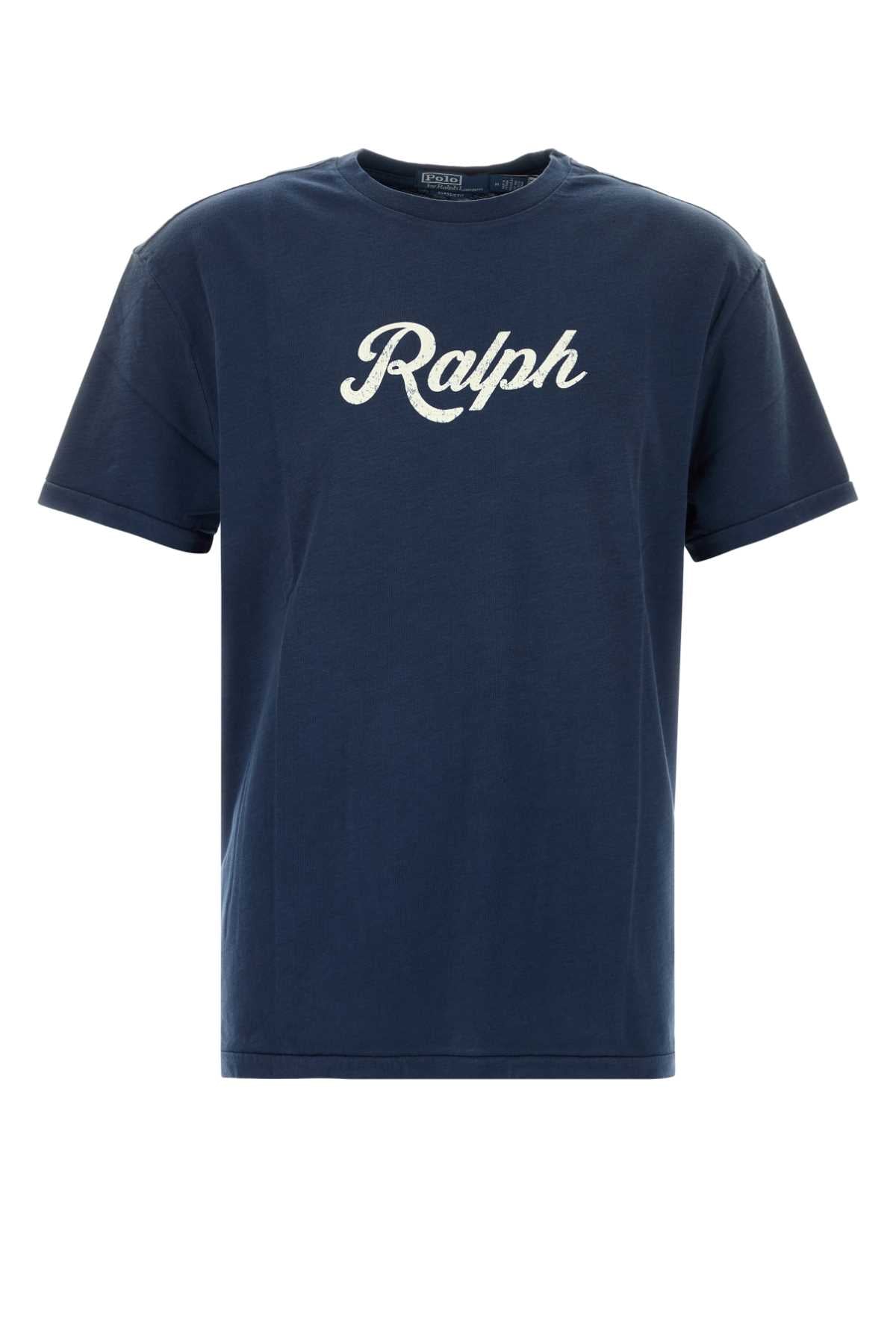 Logo-Embroidered Cotton T-Shirt — Navy