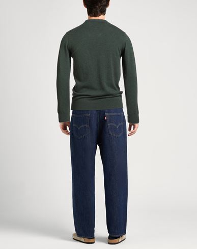 Man Sweater Dark green Size 38 Geelong Wool