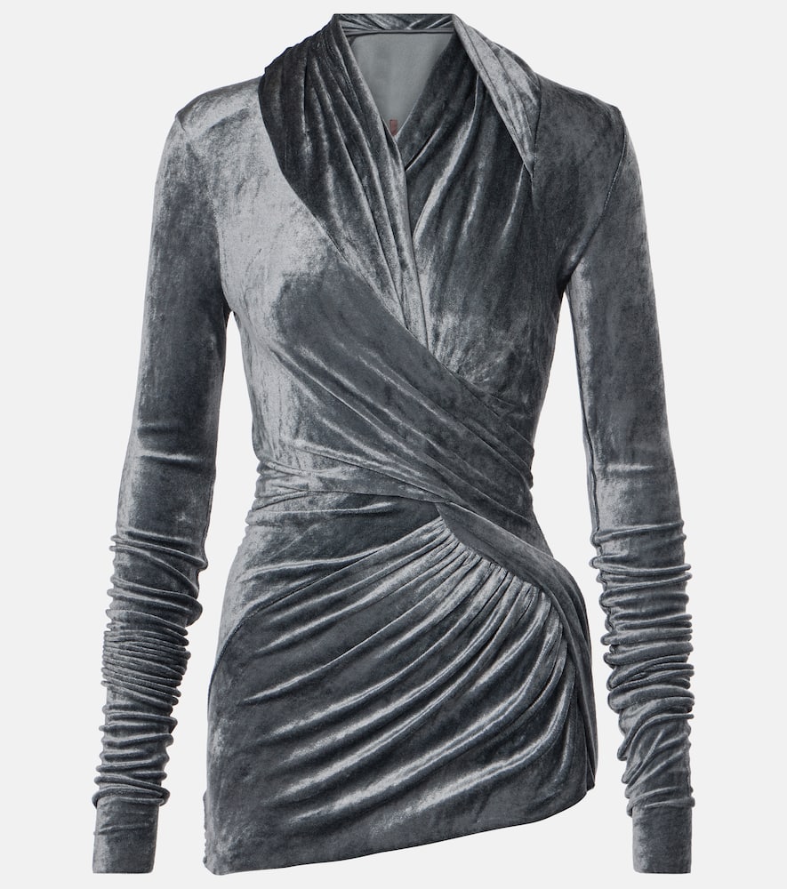 Magnetic draped velvet top