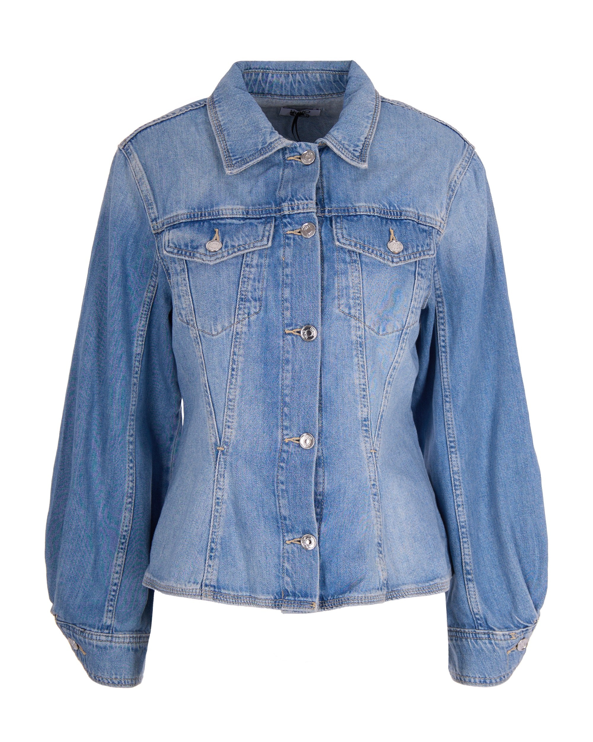 Bustier Denim Jacket — Blue