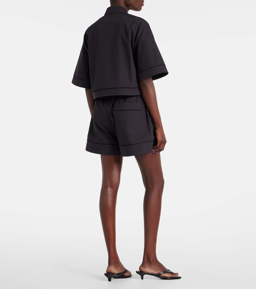 Róhe Embroidered cotton poplin shorts