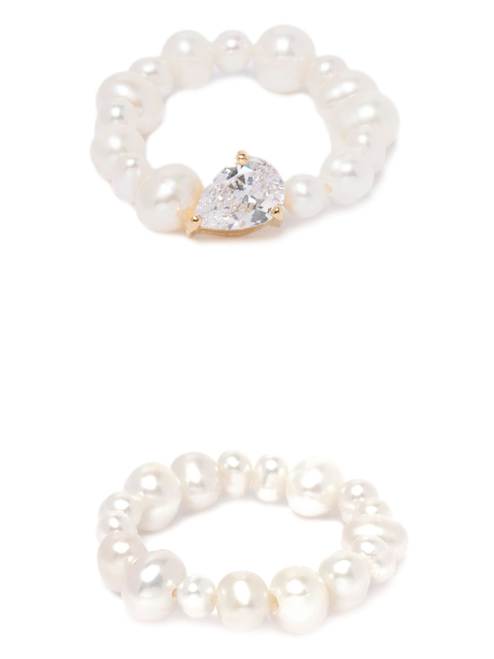The Exposure of Time pearl ring set - Gold