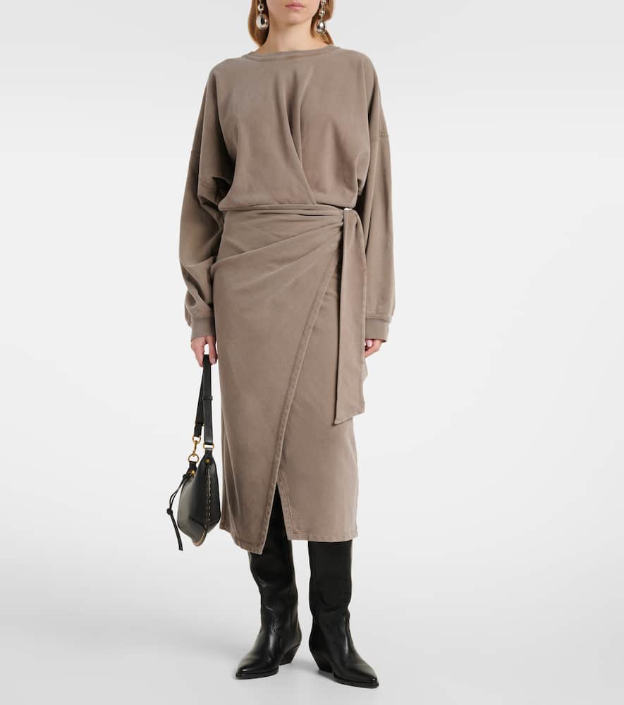 Sandrina draped cotton midi dress