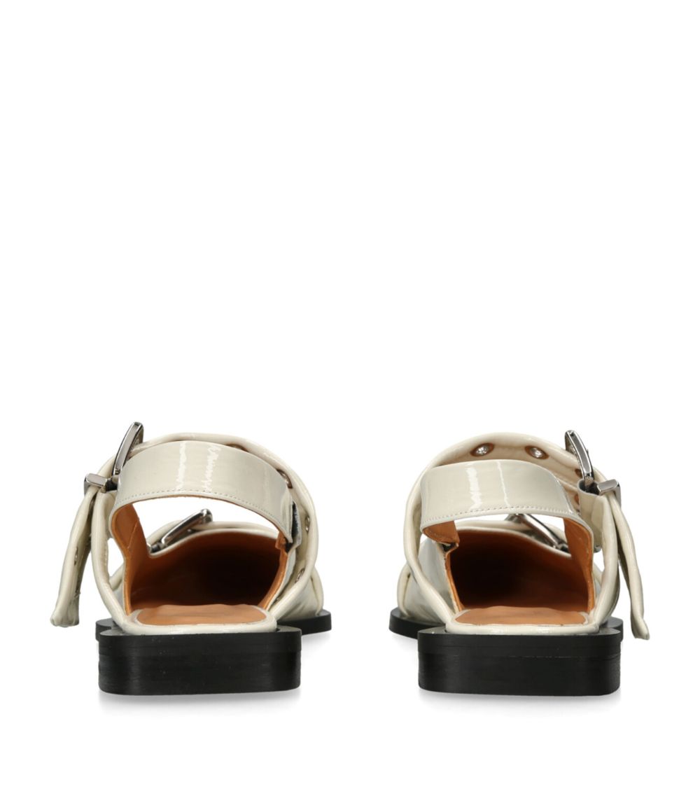 Leather Buckle Ballerina Flats