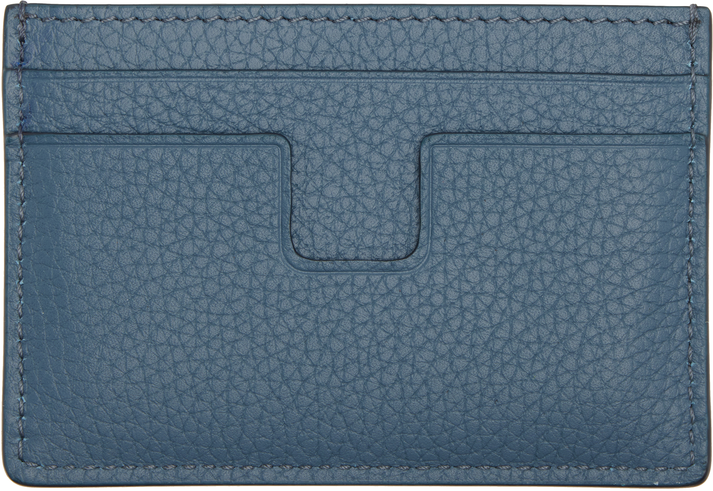 Blue Grain Leather Classic Card Holder