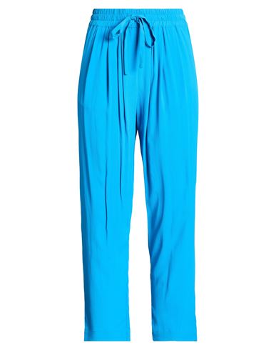 Woman Pants Azure Size 4 Acetate, Silk